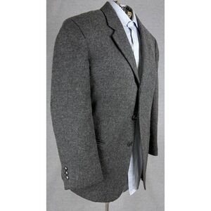 Barrington Mens 42S Wool Blazer Charcoal Gray Heather Two Button Sport Coat 42 S